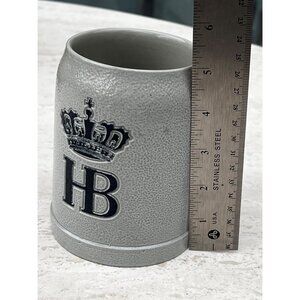 Gray HB Crown Logo 0.5L Stoneware Beer Stein Mug Hoff-Brau